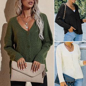 Strickjacke mit V-Ausschnitt