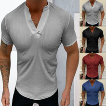 Laden Sie das Bild in den Galerie-Viewer, Stilvolles T-Shirt mit V-Ausschnitt für Herren