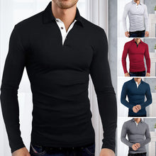 Laden Sie das Bild in den Galerie-Viewer, Langärmliges Revers-Poloshirt
