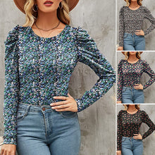 Laden Sie das Bild in den Galerie-Viewer, Bedrucktes Rundhals-T-Shirt mit schmaler Taille