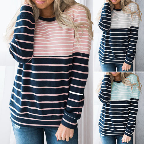 Modisches Kontrastgestreiftes T-Shirt