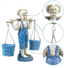 Laden Sie das Bild in den Galerie-Viewer, Kleines Mädchen Blumentopf Ornament