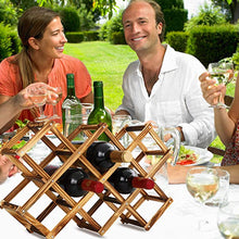 Laden Sie das Bild in den Galerie-Viewer, Klappbares Weinregal aus Holz