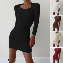 Laden Sie das Bild in den Galerie-Viewer, Sexy Pulloverkleid mit quadratischem Ausschnitt