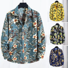 Laden Sie das Bild in den Galerie-Viewer, Langärmliges Bedrucktes Strandhemd für Herren