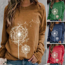Laden Sie das Bild in den Galerie-Viewer, Sweatshirt mit Löwenzahn-Print