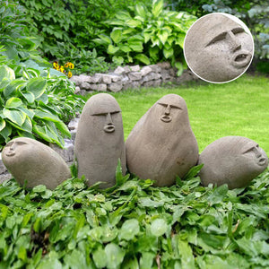 Steinschnitzerei Gesicht Figurine