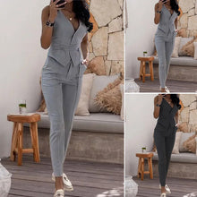 Laden Sie das Bild in den Galerie-Viewer, Temperament schmale Taille sexy Weste Bleistifthose zweiteiliges Set