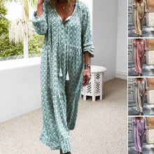 Laden Sie das Bild in den Galerie-Viewer, Elegantes langes Kleid mit V-Ausschnitt