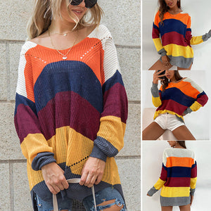Kontrastgestreifter Pullover