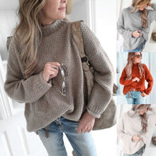 Laden Sie das Bild in den Galerie-Viewer, Strickpullover mit halbem Rollkragen für Damen