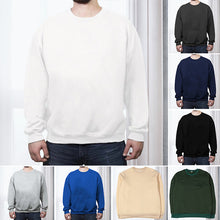 Laden Sie das Bild in den Galerie-Viewer, Lässiger Lockerer Einfarbiger Fleecepullover mit Rundhalsausschnitt
