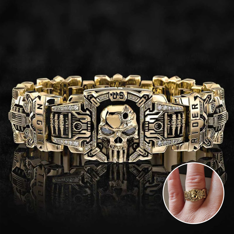 Stilvoller Kugelförmiger Totenkopfring