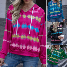 Laden Sie das Bild in den Galerie-Viewer, Übergroßer Langärmliger Kapuzenpullover mit Farbverlauf