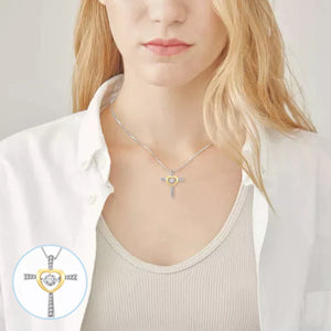 Zu meinem Seelenverwandten Kreuz und Herz Halskette