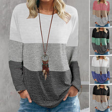 Laden Sie das Bild in den Galerie-Viewer, Sweatshirt mit Rundhalsausschnitt und Farbblockdruck