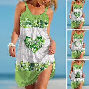 Kleid mit Vierblättrige Blatt-Print