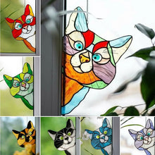 Laden Sie das Bild in den Galerie-Viewer, Handgefertigter Gebeizter Katzen-Sonnenfänger für Fenster