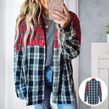 Laden Sie das Bild in den Galerie-Viewer, Modisches Bedrucktes Patchwork Langarmhemd