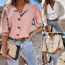 Laden Sie das Bild in den Galerie-Viewer, Geknöpftes Rüschenbluse