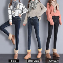 Laden Sie das Bild in den Galerie-Viewer, Doppelte Fleece-Thermo Jeans Hose