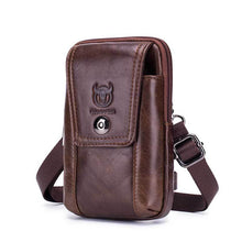 Laden Sie das Bild in den Galerie-Viewer, Handytasche Umhängetasche Gürteltasche aus Leder für Herren