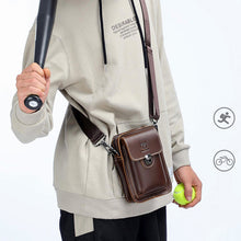 Laden Sie das Bild in den Galerie-Viewer, Handytasche Umhängetasche Gürteltasche aus Leder für Herren