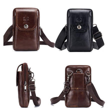 Laden Sie das Bild in den Galerie-Viewer, Handytasche Umhängetasche Gürteltasche aus Leder für Herren