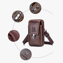 Laden Sie das Bild in den Galerie-Viewer, Handytasche Umhängetasche Gürteltasche aus Leder für Herren