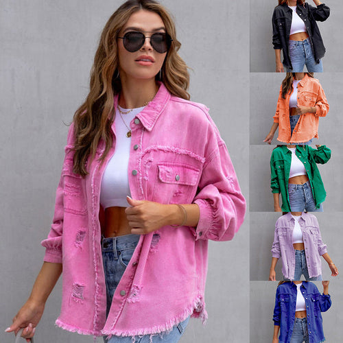 Locker geschnittene Jeansjacke