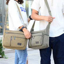 Laden Sie das Bild in den Galerie-Viewer, Lässige waschbare Umhängetasche aus Segeltuch mit großem Fassungsvermögen