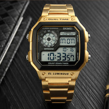 Laden Sie das Bild in den Galerie-Viewer, Neue digitale Multifunktionsuhr aus Edelstahl für Herren