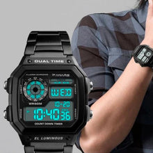 Laden Sie das Bild in den Galerie-Viewer, Neue digitale Multifunktionsuhr aus Edelstahl für Herren