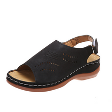 Laden Sie das Bild in den Galerie-Viewer, Sommer Damen Cutout Wedge Sandalen