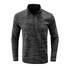 Laden Sie das Bild in den Galerie-Viewer, Herren-Sweatshirt mit halbem Reißverschluss und Stehkragen