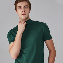 Laden Sie das Bild in den Galerie-Viewer, Schmal geschnittenes T-Shirt mit Stehkragen für Herren