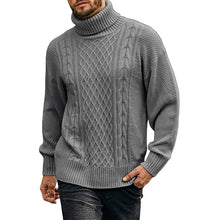 Laden Sie das Bild in den Galerie-Viewer, Einfarbiger Langärmliger Gestrickter Rollkragenpullover für Herren