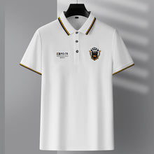 Laden Sie das Bild in den Galerie-Viewer, Einfarbiges geschäftliches Poloshirt mit Revers für Herren