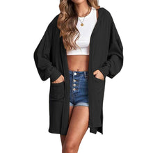 Laden Sie das Bild in den Galerie-Viewer, Herbst Einfarbige Langarm-Strickjacke für Damen