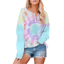 Laden Sie das Bild in den Galerie-Viewer, Langärmliges Bedrucktes T-Shirt mit Knöpfen