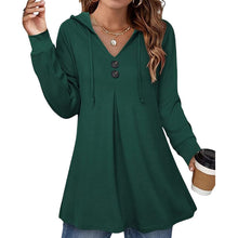 Laden Sie das Bild in den Galerie-Viewer, Damen-Sweatshirt mit Knopfleiste