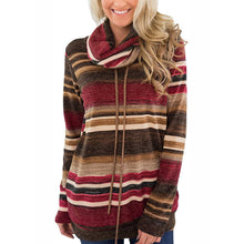 Laden Sie das Bild in den Galerie-Viewer, Lockeres Langärmliges Gestreiftes T-Shirt