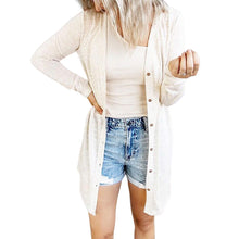 Laden Sie das Bild in den Galerie-Viewer, Einfarbige Strickjacke mit langen Ärmeln