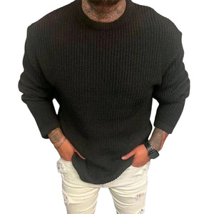 Einfarbiger Pullover mit Rundhalsausschnitt