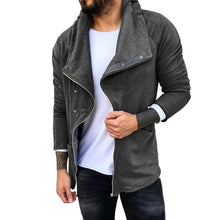 Laden Sie das Bild in den Galerie-Viewer, Lässige Fleece-Kapuzenjacke mit diagonalem Reißverschluss