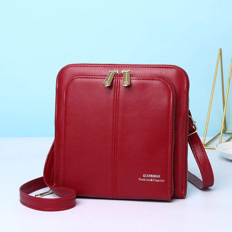 Einfarbige Luxuriöse Damen-Umhängetasche Aus PU-Leder