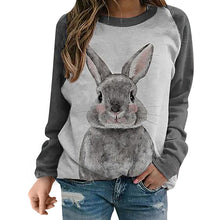 Laden Sie das Bild in den Galerie-Viewer, Lässiges Langarm-Kaninchen-T-Shirt