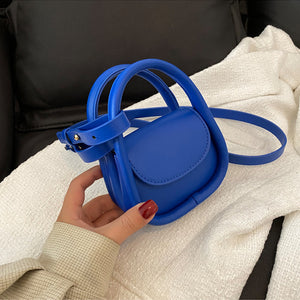Mini-Kopfhörertasche aus einfarbigem Leder