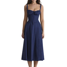 Laden Sie das Bild in den Galerie-Viewer, Bedrucktes Kleid mit Röhrenoberteil reine Farbe modisches Slingkleid