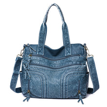 Laden Sie das Bild in den Galerie-Viewer, Denim Farbe Tote Handtasche